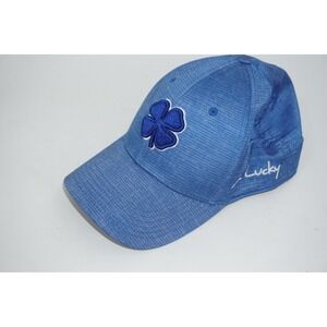 Black‎ Clover Hat Cap Fitted Men's S/M Blue Live Lucky Memory Fit Golf Heather